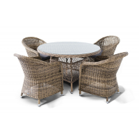 Обеденная группа Равенна плетеная, цвет соломенный