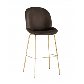 Стул барный Beetle со спинкой коричневый