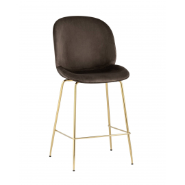 Стул полубарный Beetle со спинкой коричневый