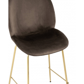 Стул полубарный Beetle со спинкой коричневый