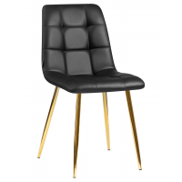 Стул Алекс ножки золото обивка искусственная кожа черная