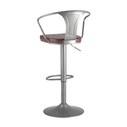 Стул барный TOLIX ARMS SOFT серебристый