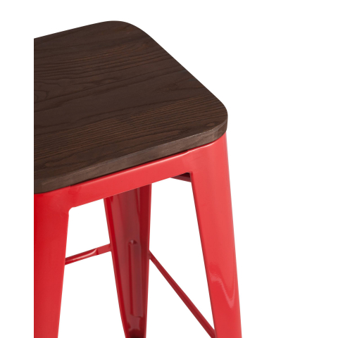 Стул барный TOLIX WOOD красный глянцевый