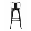 Стул барный TOLIX WOOD со спинкой черный глянцевый
