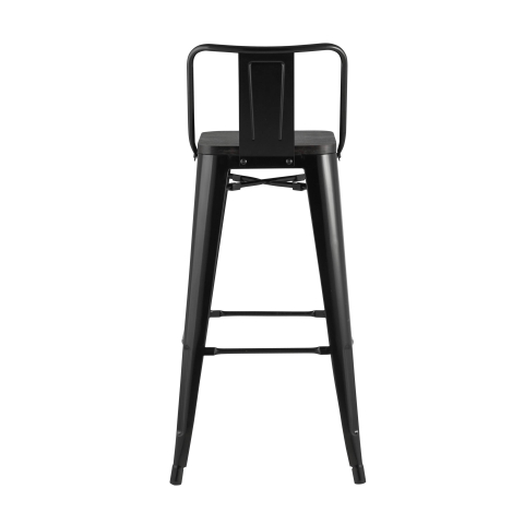 Стул барный TOLIX WOOD со спинкой черный глянцевый