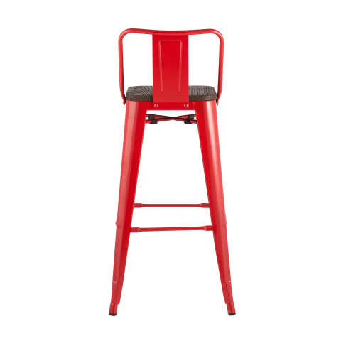 Стул барный TOLIX WOOD со спинкой красный глянцевый