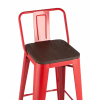 Стул барный TOLIX WOOD со спинкой красный глянцевый