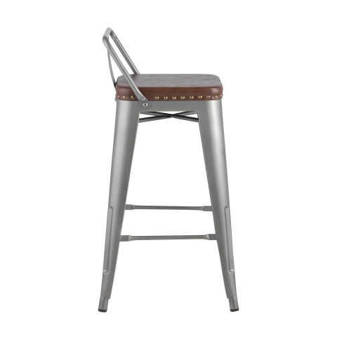 Стул полубарный TOLIX SOFT серебристый