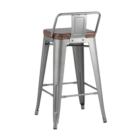 Стул полубарный TOLIX SOFT серебристый