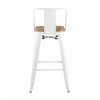 Стул полубарный TOLIX WOOD со спинкой белый глянцевый