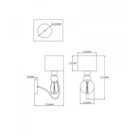 Бра Moderli V2583-1W Dark 1*E14*60W