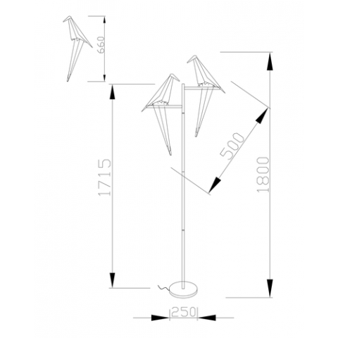 Светодиодный торшер Moderli V3075-2TL origami Birds 2*LED*6W