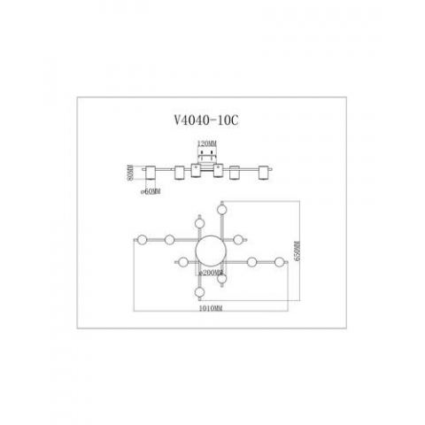 Настенно-потолочный светильник Moderli V4040-10C Kristen