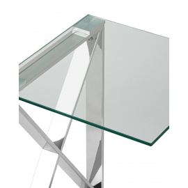 Журнальный стол 40*40 КРОСС серебро