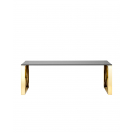 Журнальный стол 120*60 КРОСС золото стекло smoke