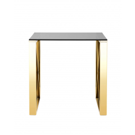 Журнальный стол 55*55 КРОСС золото стекло smoke