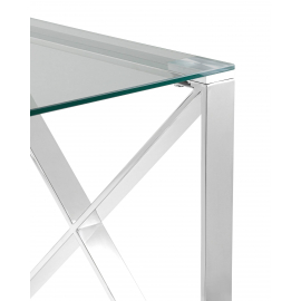 Журнальный стол 55*55 КРОСС серебро