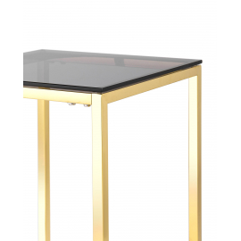 Журнальный стол 40*40 ТАУН золото стекло smoke