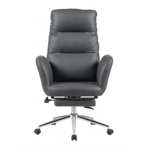 Кресло руководителя TopChairs Solid с оттоманкой серый