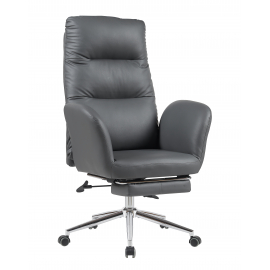 Кресло руководителя TopChairs Solid с оттоманкой серый