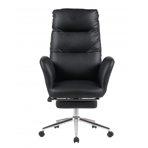 Кресло руководителя TopChairs Solid с оттоманкой черный