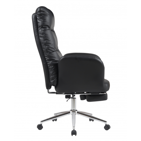 Кресло руководителя TopChairs Solid с оттоманкой черный