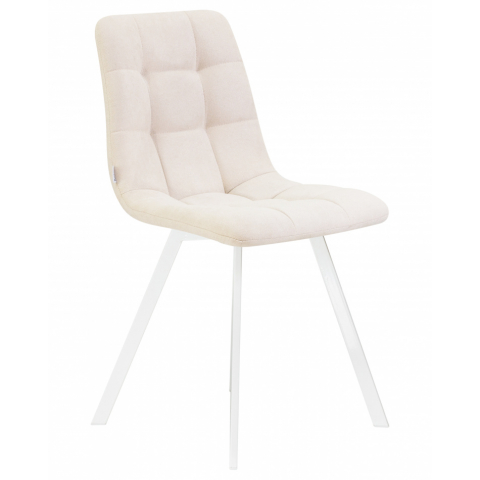 Стул обеденный ALEX SQUARE, цвет сиденья кремовая ткань (UF860-01B), цвет основания белый