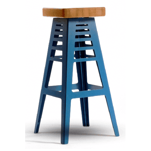 Барный стул ARTU BS2 каркас из металла, сиденье деревянное
