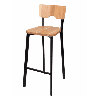 Барный стул Дежавю сиденье из массива бука, каркас металлический