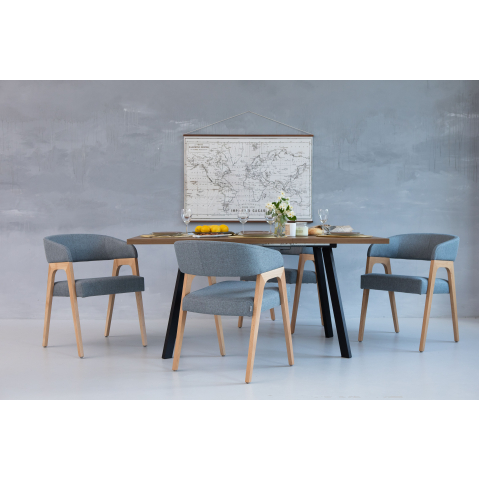 Кресло Берни каркас натуральный обивка Kiton-06