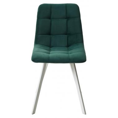 Стул CHILLI-Q SQUARE зеленый #19, велюр / белый каркас
