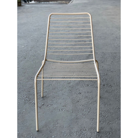 Металлический стул Ла Мели New серо-бежевый