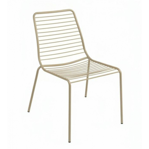 Металлический стул Ла Мели New серо-бежевый