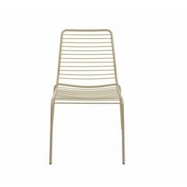 Металлический стул Ла Мели New серо-бежевый