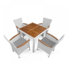 Комплект плетеной мебели AFM-440A 90x90 White (4+1)