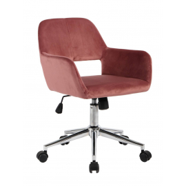 Кресло офисное Ross велюр розовый