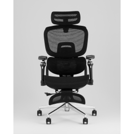 Кресло офисное TopChairs Prodigy с оттоманкой черный