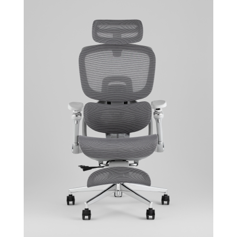 Кресло офисное TopChairs Prodigy с оттоманкой серый