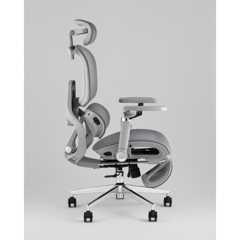 Кресло офисное TopChairs Prodigy с оттоманкой серый