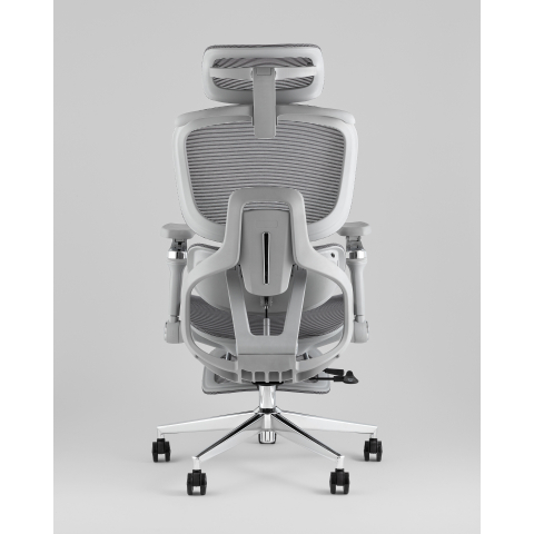 Кресло офисное TopChairs Prodigy с оттоманкой серый