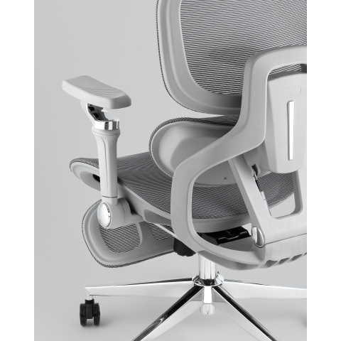 Кресло офисное TopChairs Prodigy с оттоманкой серый