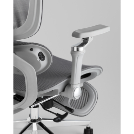 Кресло офисное TopChairs Prodigy с оттоманкой серый