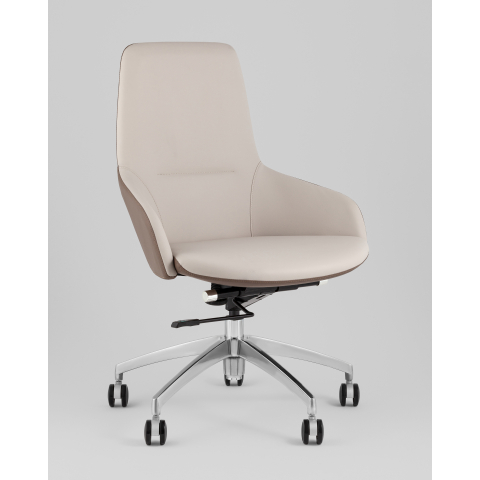 Кресло офисное TopChairs Soulo светло-серый, коричневый