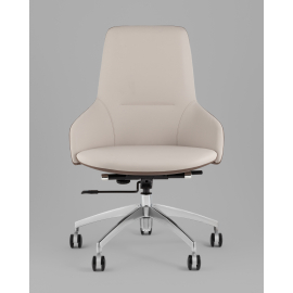 Кресло офисное TopChairs Soulo светло-серый, коричневый