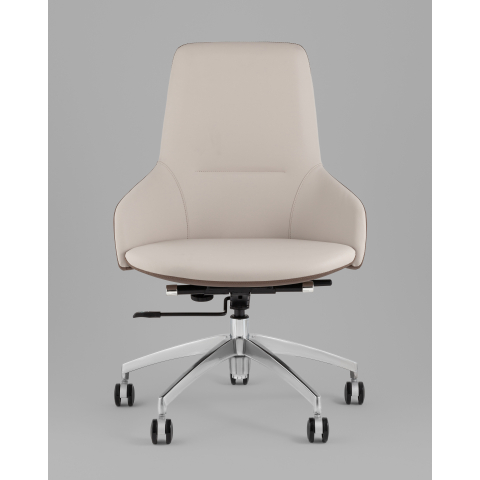 Кресло офисное TopChairs Soulo светло-серый, коричневый