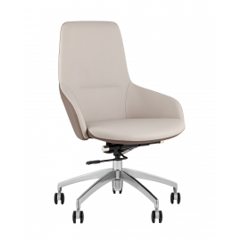 Кресло офисное TopChairs Soulo светло-серый, коричневый