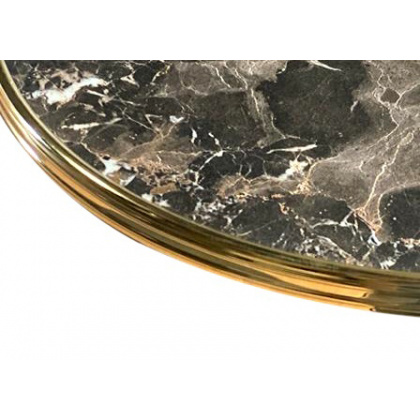 Круглая столешница Werzalit d=700 мм цвет мрамор караджабей металлическая кромка цвет латунь
