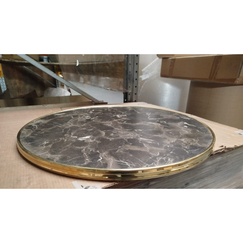 Круглая столешница Werzalit d=800 мм цвет мрамор караджабей металлическая кромка цвет латунь