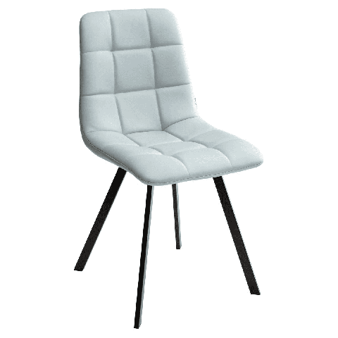 Стул CHILLI SQUARE HK017-35 экокожа серо-голубой / черный каркас