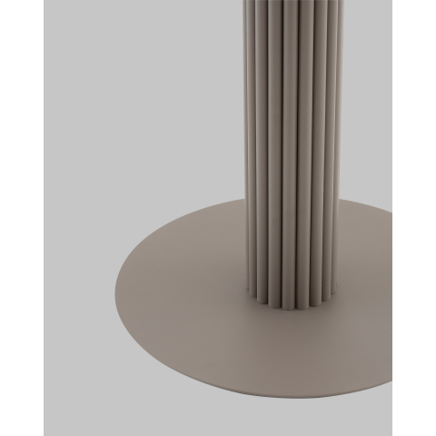 Стол круглый Терралино D90 верх керамика белый матовый, основание металл латте